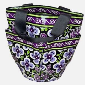 NWOT Vera Bradley Shower Caddy, Plum Petals, Mesh Bottom Vinyl